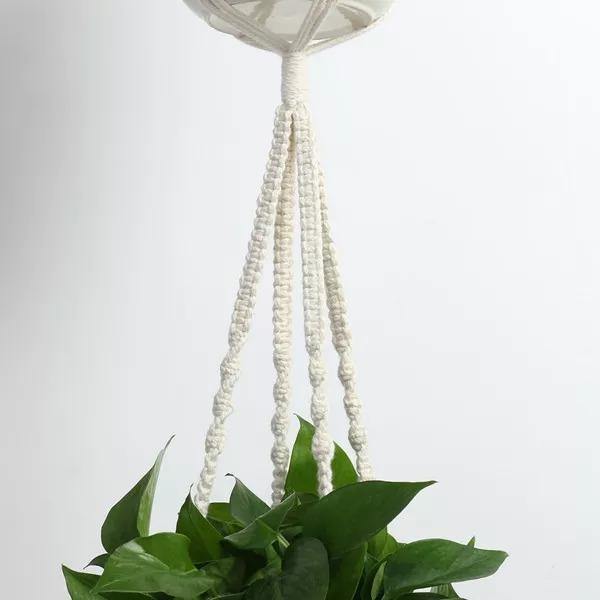 Lisslune | 4-piece handmade Boho macrame plant hanger set
