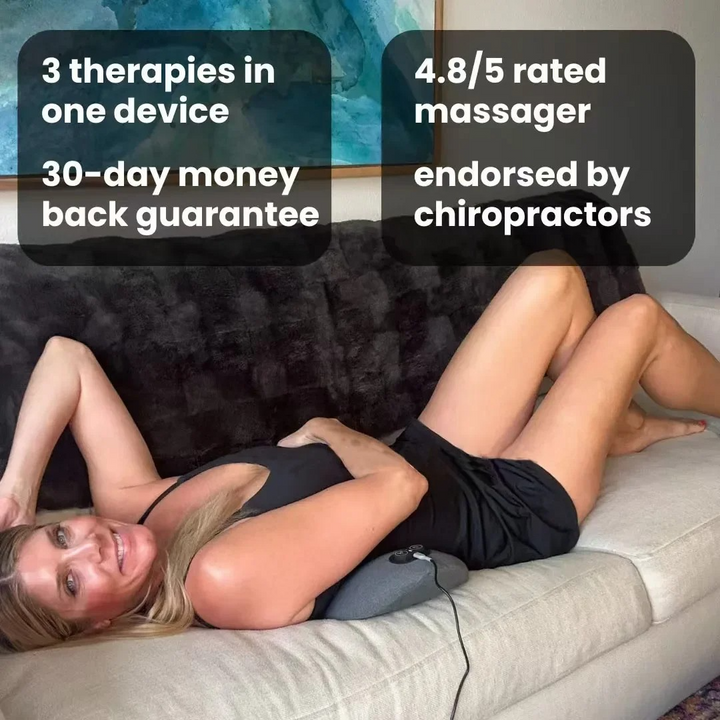 Lisslune | Back Pain Massager with Heat & Vibration, Spinal Support for Sciatica Relief, Lower Back Pain & Posture Correction – 3-in-1 Home Therapy