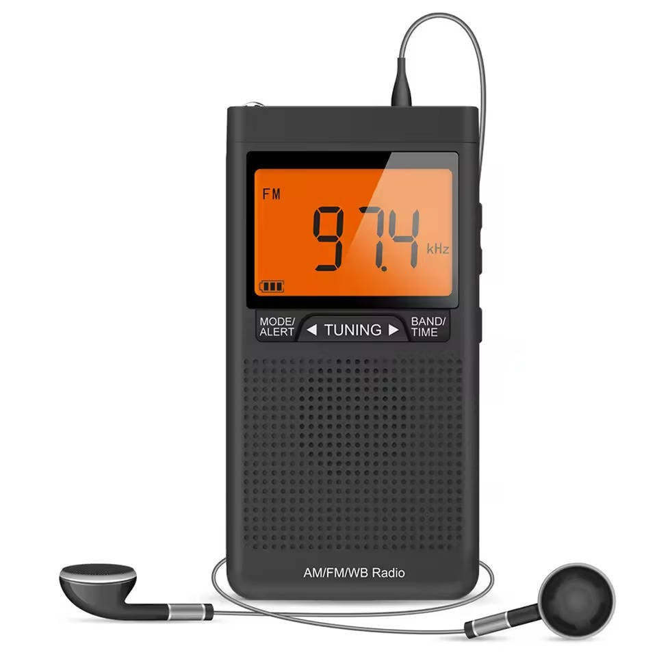 Lisslune | Portable AM/FM Pocket Radio with Weather Alerts and Digital Tuning