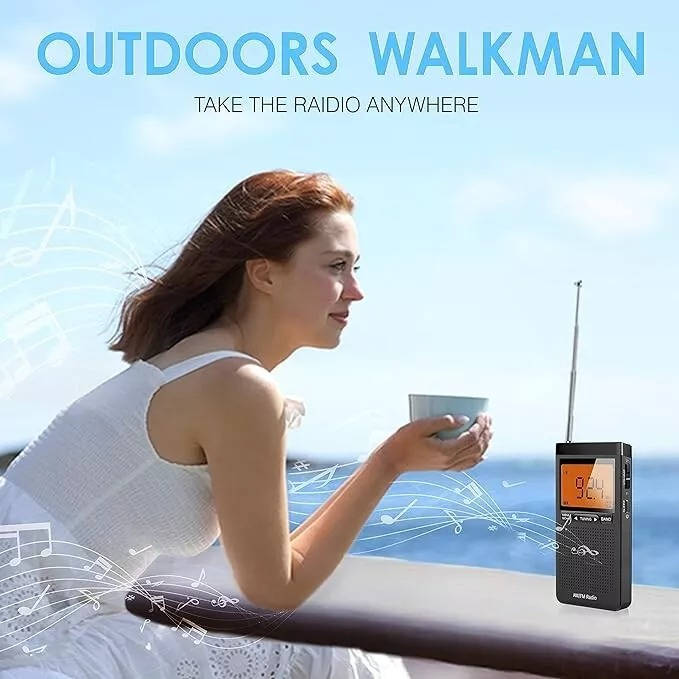 Lisslune | Portable AM/FM Pocket Radio with Weather Alerts and Digital Tuning