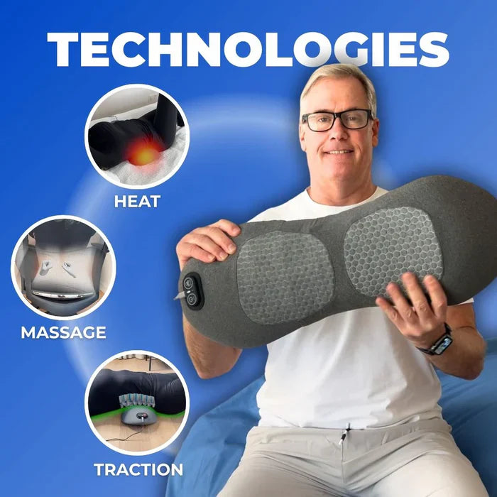 Lisslune | Back Pain Massager with Heat & Vibration, Spinal Support for Sciatica Relief, Lower Back Pain & Posture Correction – 3-in-1 Home Therapy
