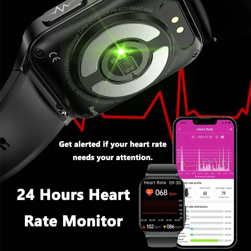 Lisslune | All-in-One Health Monitoring Smartwatch with ECG & Blood Glucose Tracker