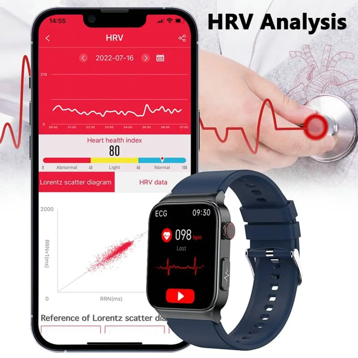 Lisslune | All-in-One Health Monitoring Smartwatch with ECG & Blood Glucose Tracker