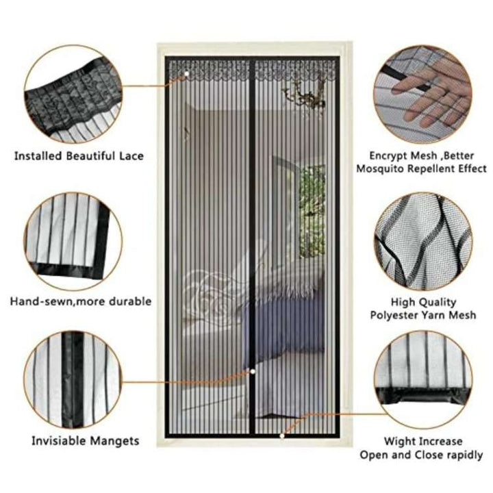 Lisslune | InsectGuard Magnetic Mesh Door | Heavy-Duty, Tear-Resistant & Hands-Free Access for Summer Airflow