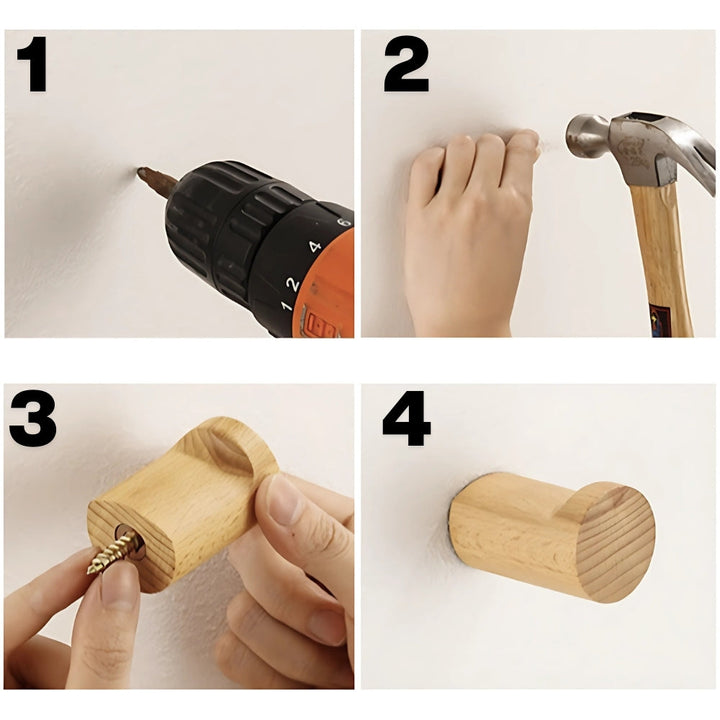 Lisslune | Minimalist Beech Wood Wall-Mounted Hook