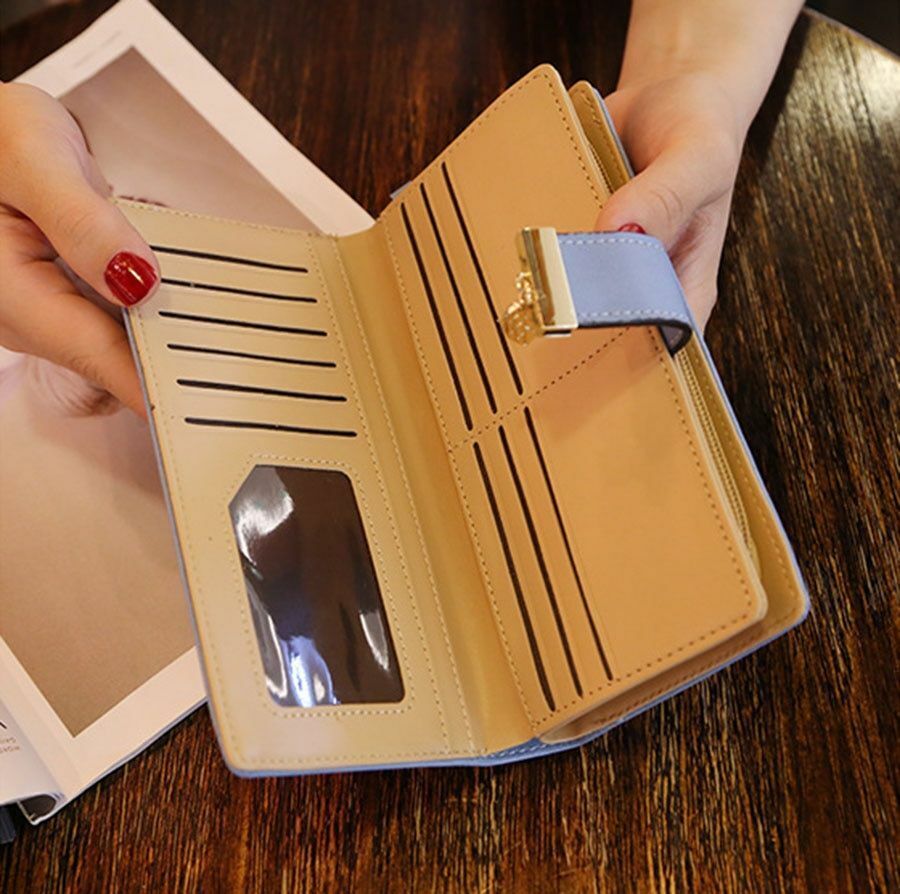 Lisslune | GoldenLeaf PU Leather Wallet with Leaf Charm Design