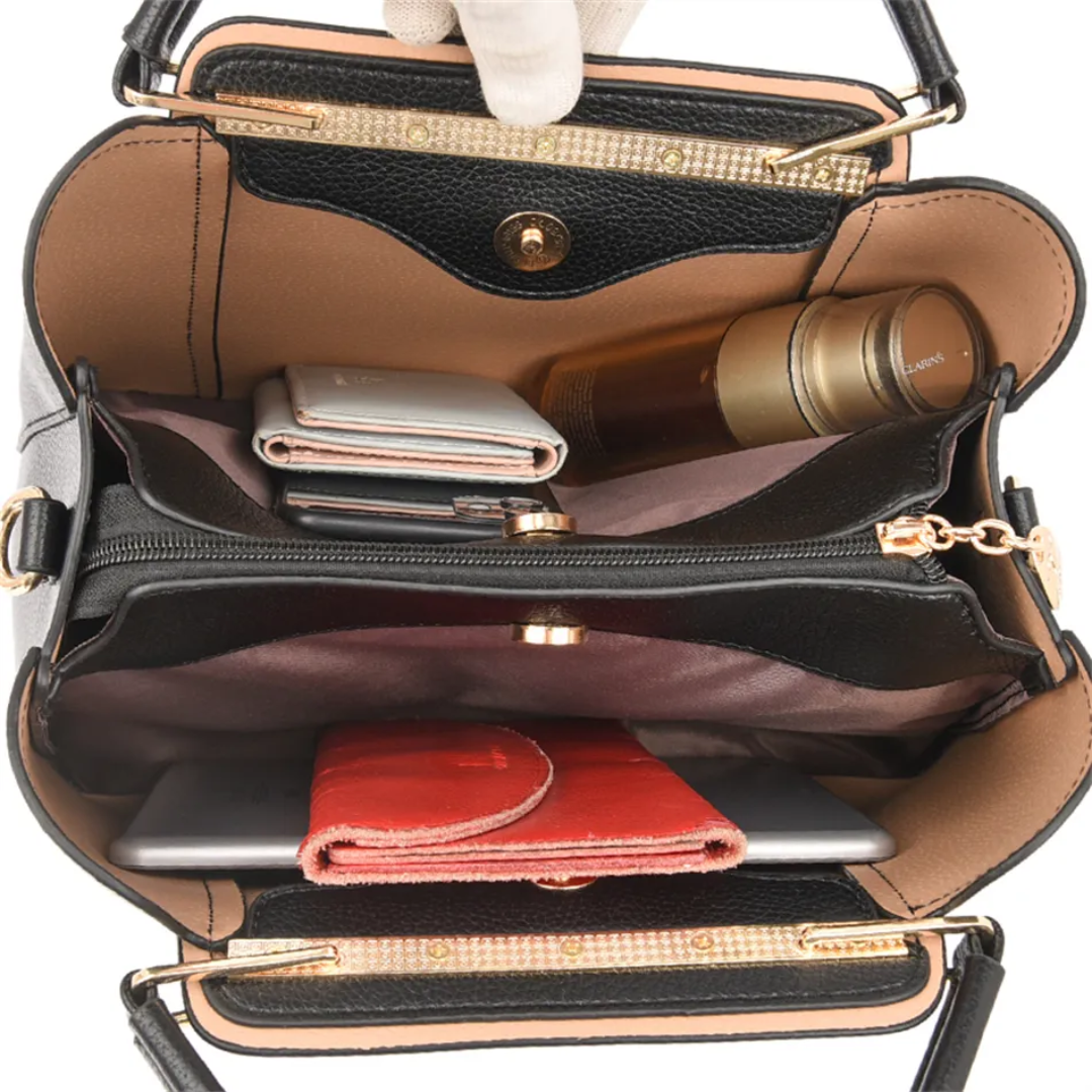 Lisslune | Vivian Luxury Shoulder Bag – Elegant PU Leather Handbag with Crossbody Strap