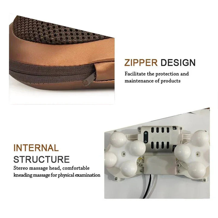 Lisslune | Heated Neck & Back Massager Pillow | Muscle Relaxation & Pain Relief