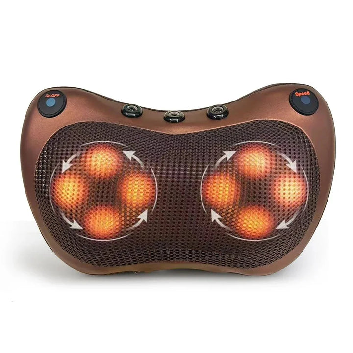 Lisslune | Heated Neck & Back Massager Pillow | Muscle Relaxation & Pain Relief
