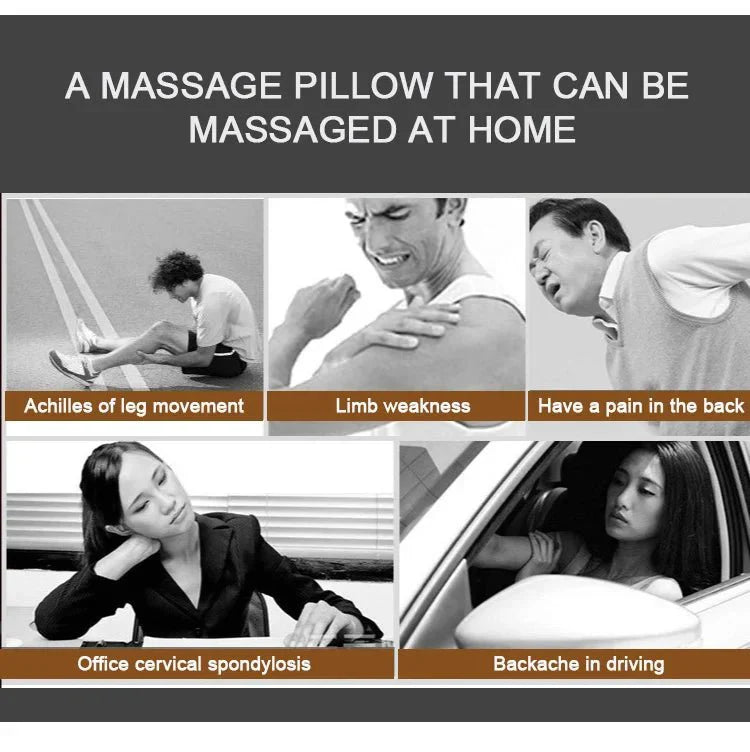 Lisslune | Heated Neck & Back Massager Pillow | Muscle Relaxation & Pain Relief
