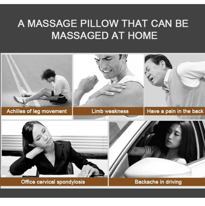Lisslune | Heated Neck & Back Massager Pillow | Muscle Relaxation & Pain Relief