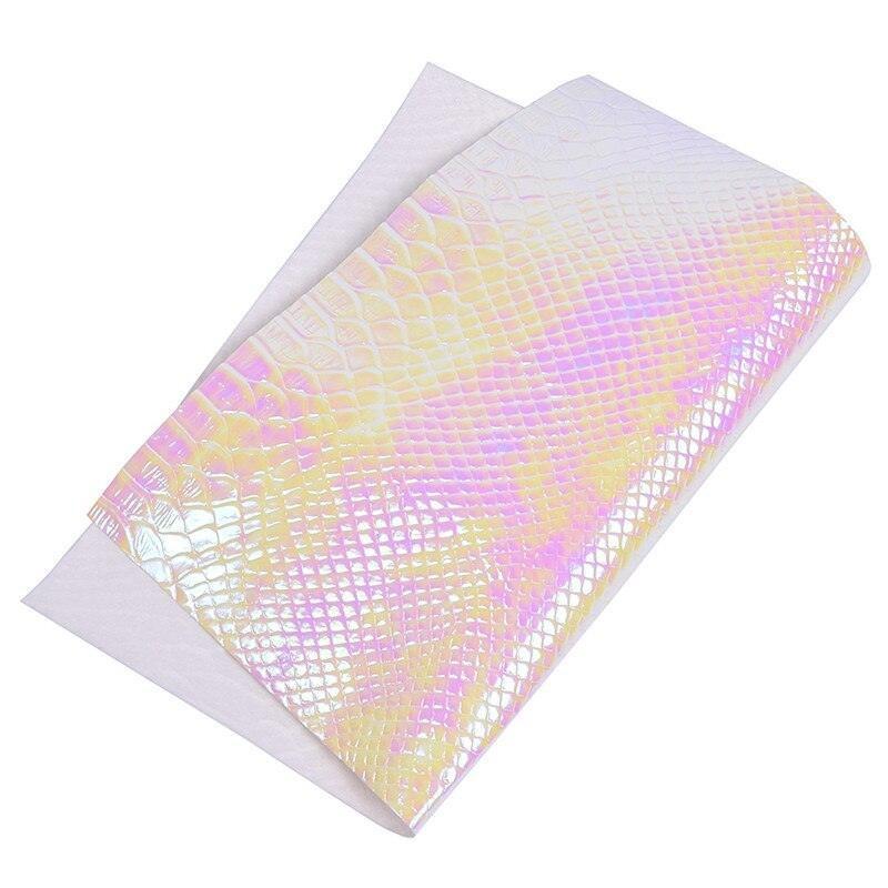 Lisslune | Iridescent crocodile pattern synthetic leather sheets for luxurious DIY projects