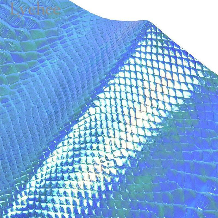Lisslune | Iridescent crocodile pattern synthetic leather sheets for luxurious DIY projects