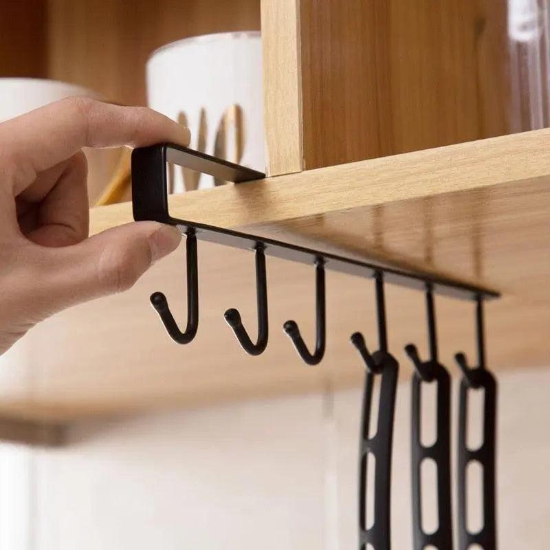 Lisslune | Versatile 6-Hook Iron Organizer for Efficient Multi-Purpose Storage