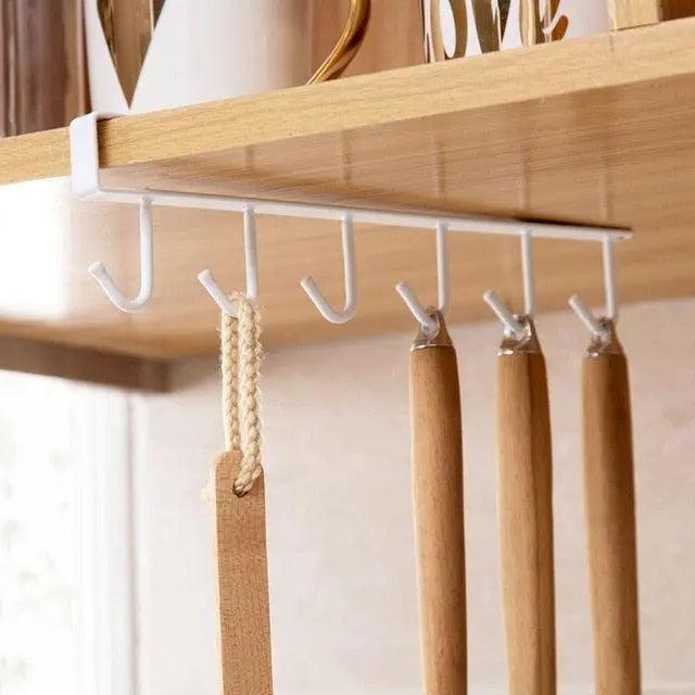 Lisslune | Versatile 6-Hook Iron Organizer for Efficient Multi-Purpose Storage