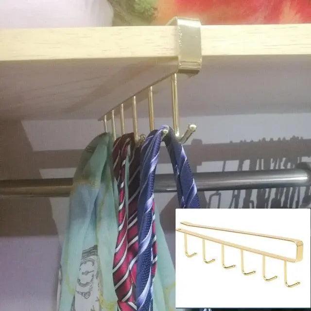 Lisslune | Versatile 6-Hook Iron Organizer for Efficient Multi-Purpose Storage