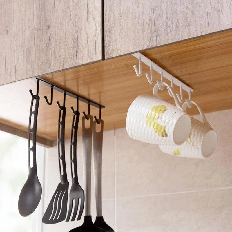 Lisslune | Versatile 6-Hook Iron Organizer for Efficient Multi-Purpose Storage