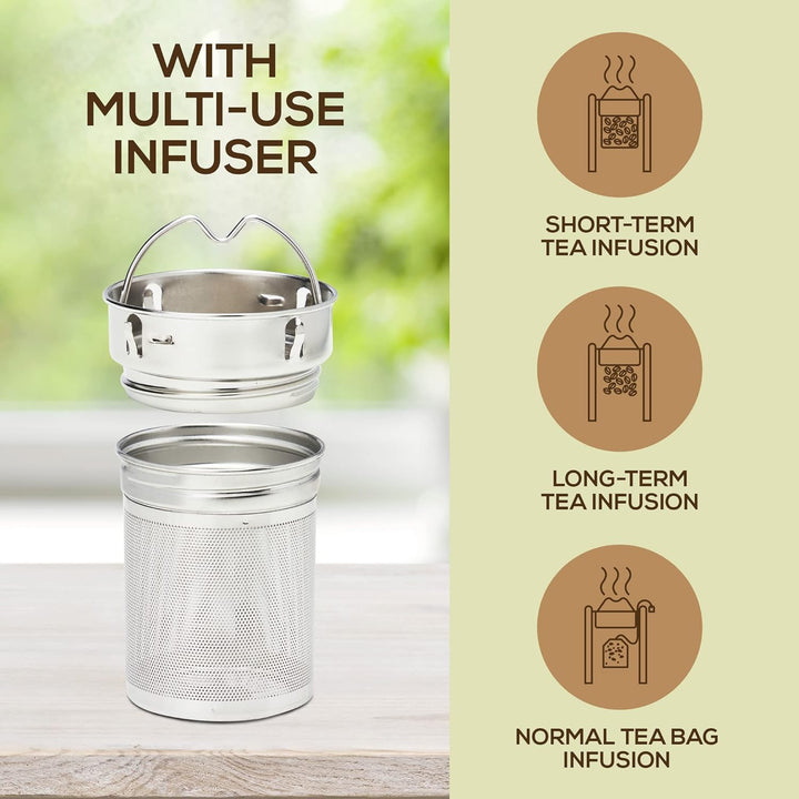 Lisslune | Isolated Premium Bamboo Loose Leaf Tea Infuser Bottle - 500ml