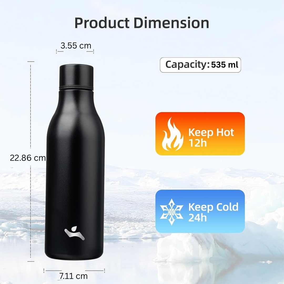 Lisslune | Isolated stainless steel water bottle with strap