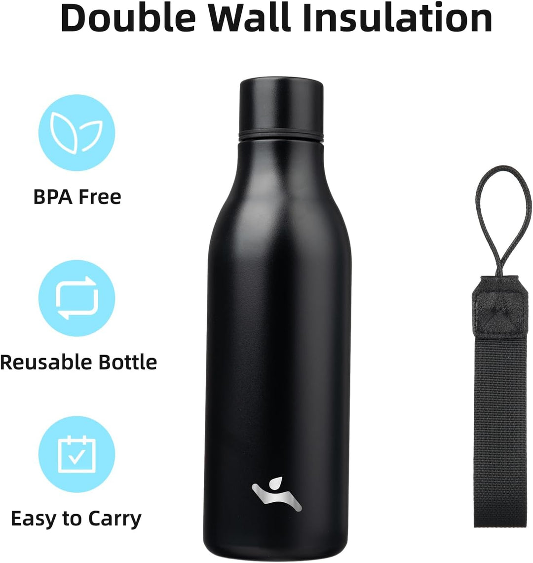 Lisslune | Isolated stainless steel water bottle with strap