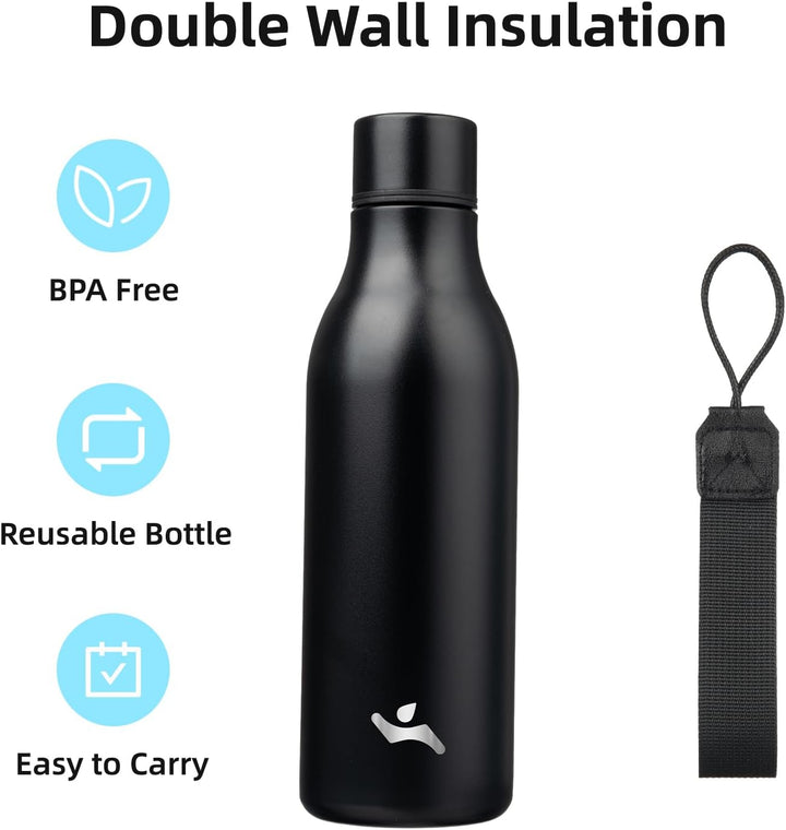 Lisslune | Isolated stainless steel water bottle with strap