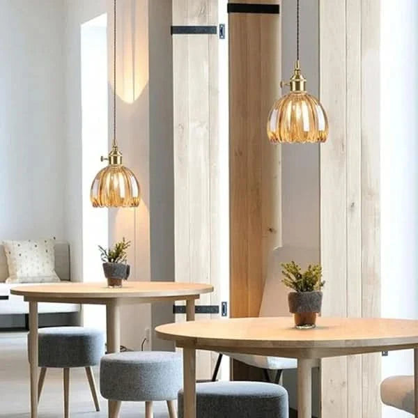 Lisslune | Glass Flower Pendant Light – Japanese Style