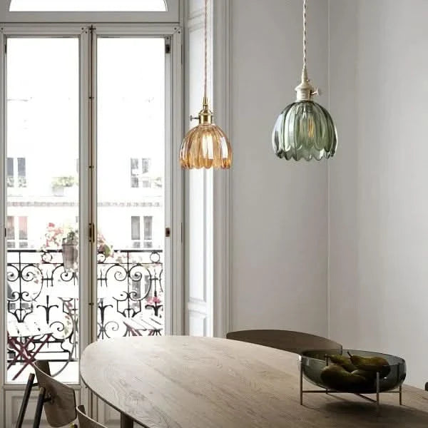 Lisslune | Glass Flower Pendant Light – Japanese Style