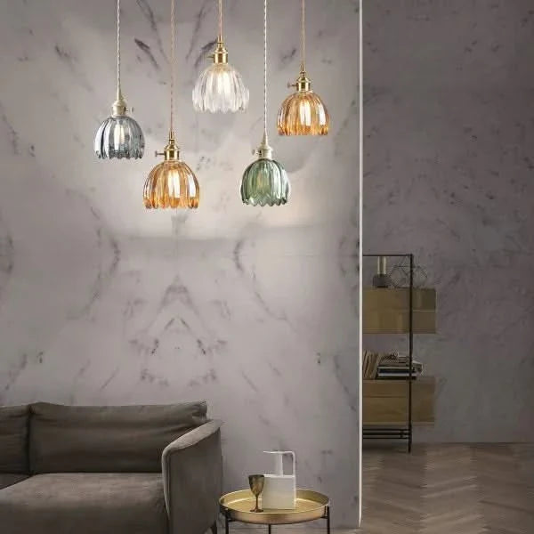 Lisslune | Glass Flower Pendant Light – Japanese Style