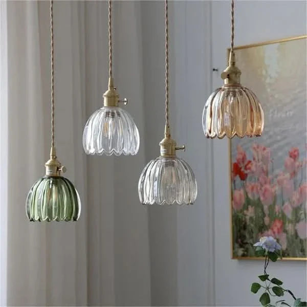 Lisslune | Glass Flower Pendant Light – Japanese Style