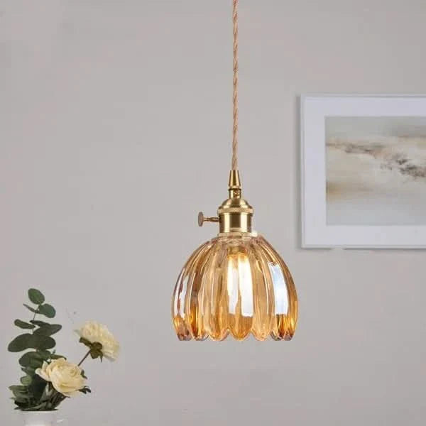 Lisslune | Glass Flower Pendant Light – Japanese Style