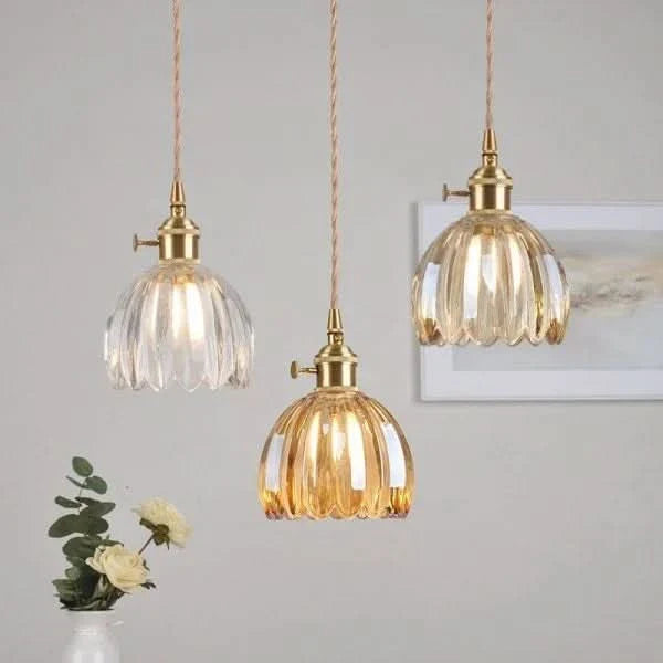 Lisslune | Glass Flower Pendant Light – Japanese Style