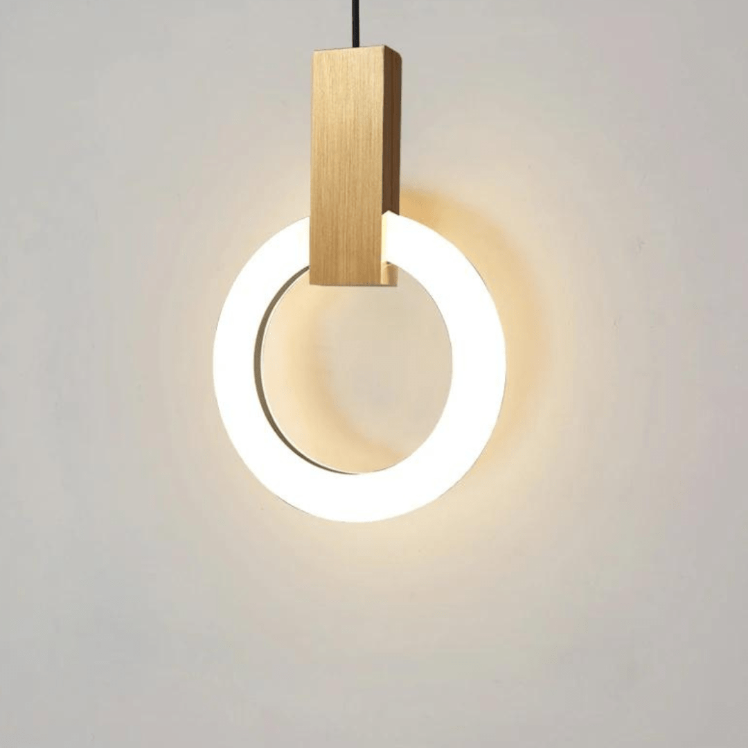 Lisslune | Nordic LED Pendant Lamp Made of Wood, Round