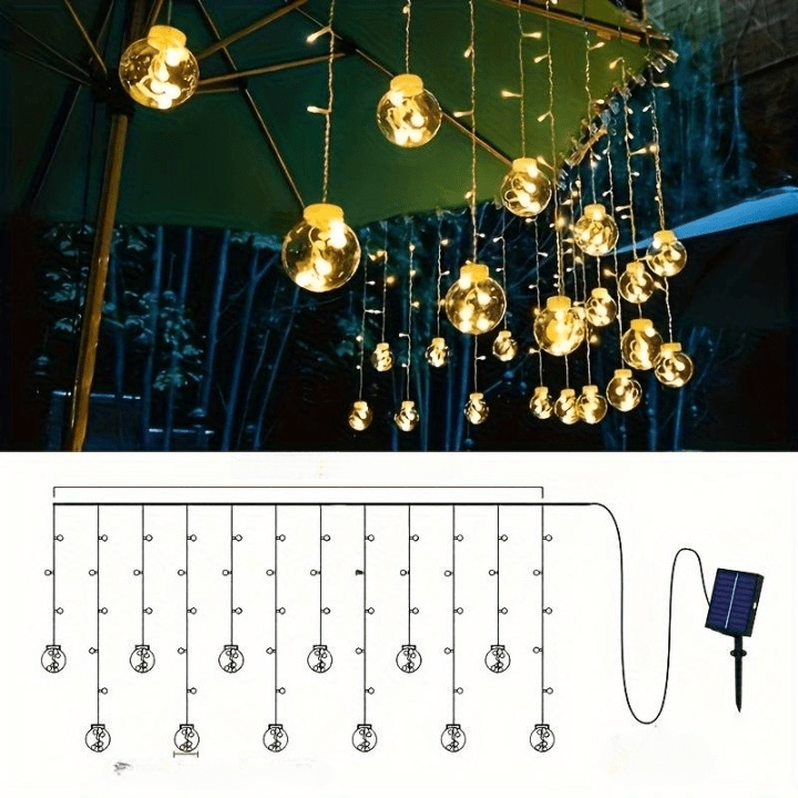 Lisslune | Outdoor Solar Bubble String Lights – 8 Modes