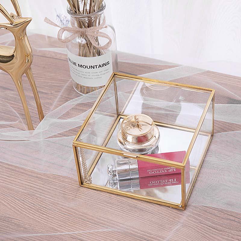 Rynx Elegance Gold Interior Glass Jewelry Box