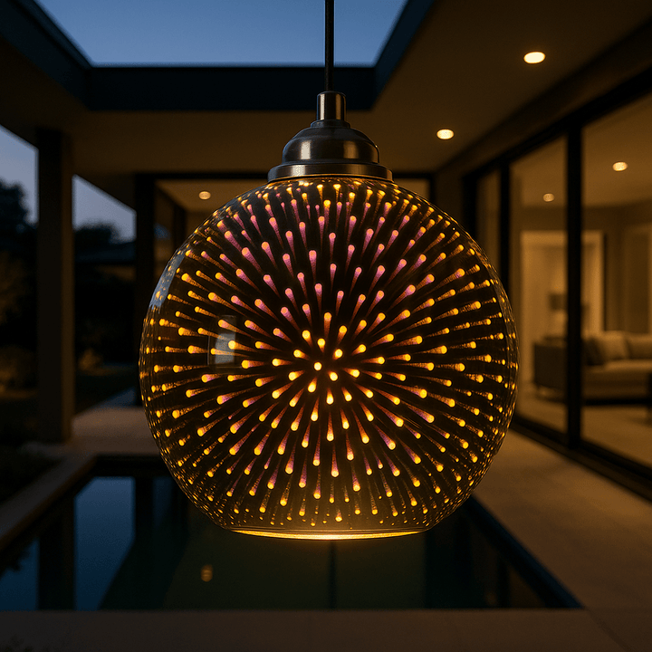 Lisslune | SPARKDOME – 3D Glass Dome Pendant Light with Colorful Illumination