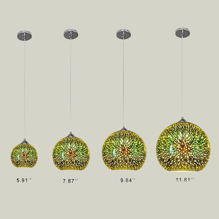 Lisslune | SPARKDOME – 3D Glass Dome Pendant Light with Colorful Illumination