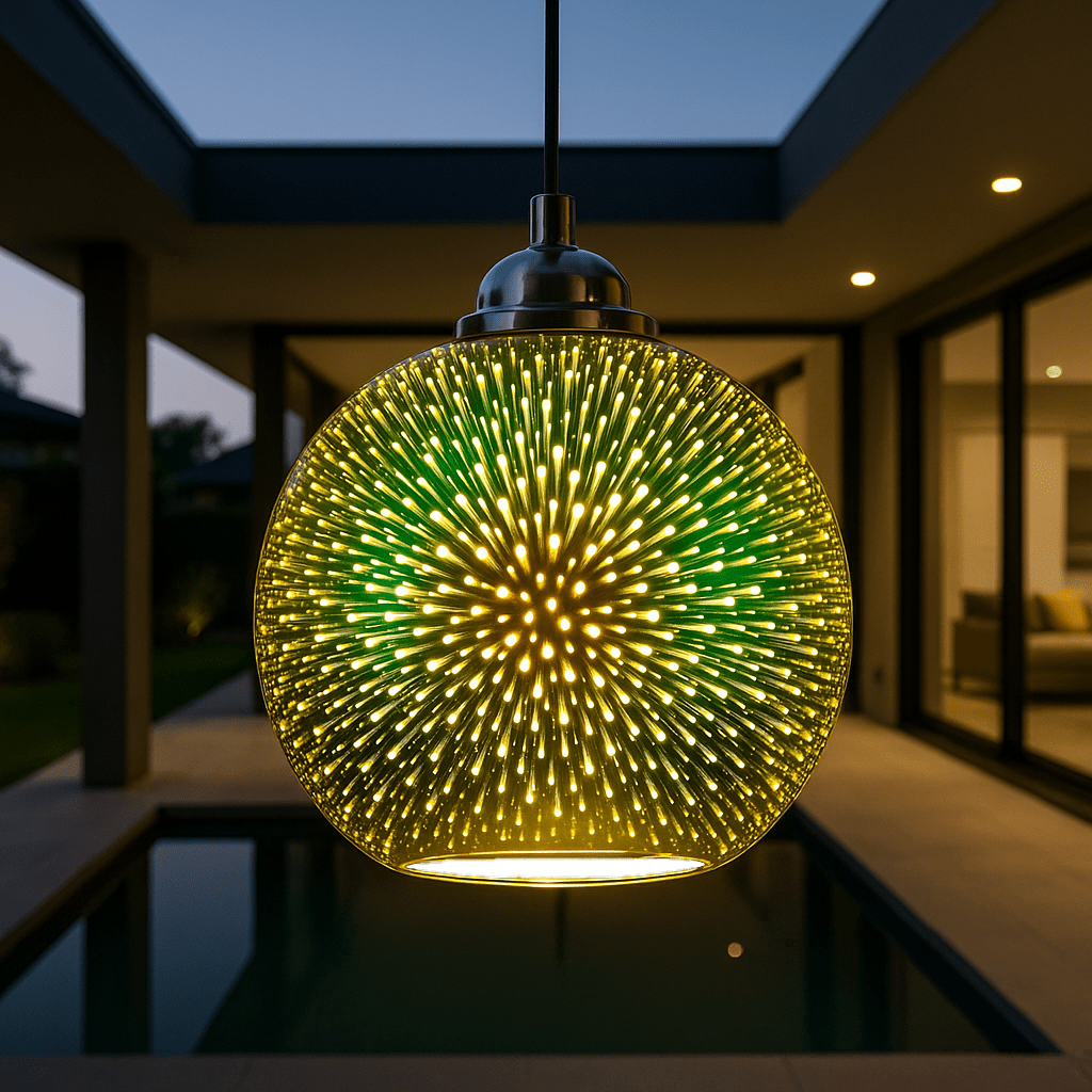 Lisslune | SPARKDOME – 3D Glass Dome Pendant Light with Colorful Illumination