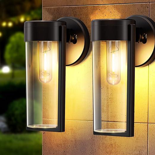 Lisslune | Solar Wall Lights Solar-powered Deck Lights, Automatic On/Off Waterproof Solar Outdoor Lights Wall-mounted Solar Decorative Lights for Wall Fence Patio Posts Garden Veranda