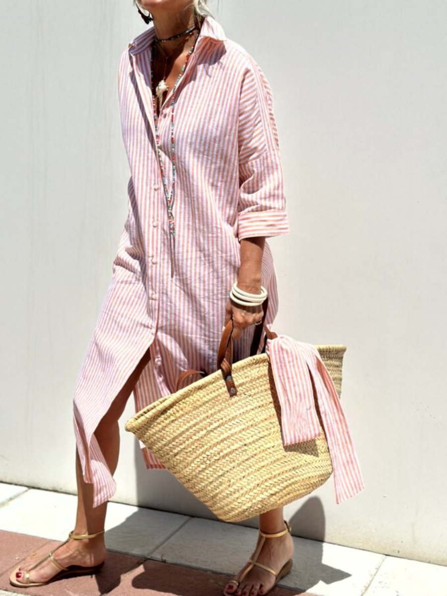 Lisslune | Classic Striped Shirt Dress