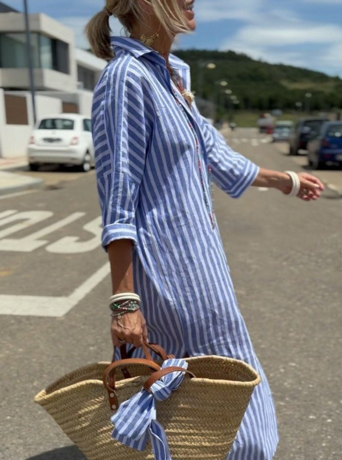 Lisslune | Classic Striped Shirt Dress