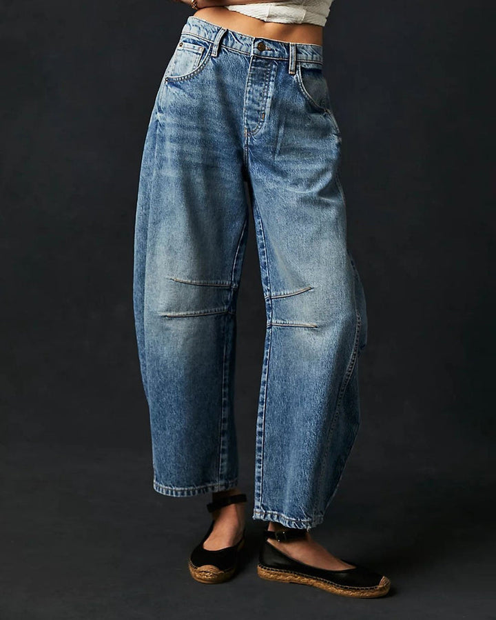 Lisslune | Mid Rise Barrel Jeans for Women