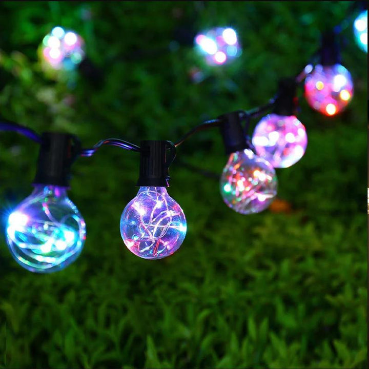 Lisslune | LED Outdoor String Lights 35 FT G40 Patio String Lights Linkable Dimmable Waterproof Decorative Lighting with Remote Control for Garden Wedding Party Decorations