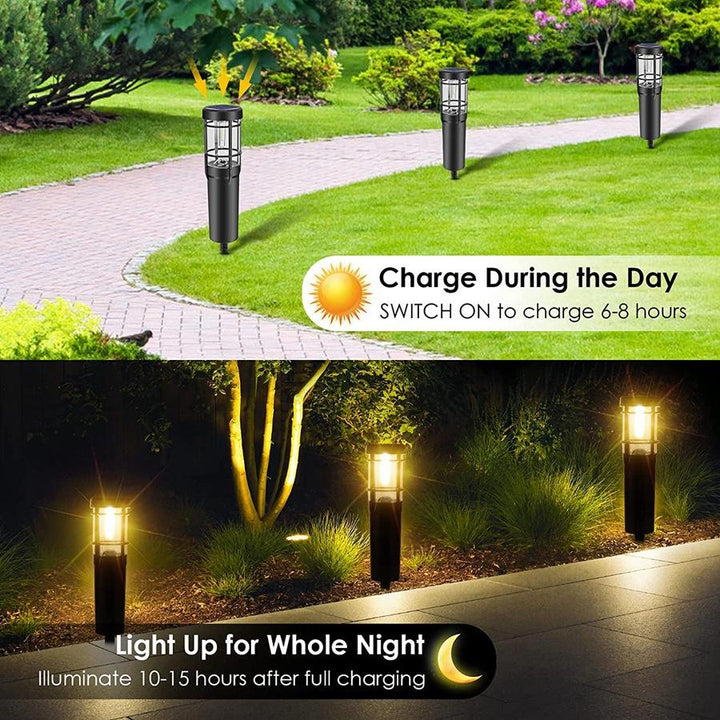 Lisslune | Solar path lights, solar outdoor lights up to 14 hrs. Outdoor waterproof, IP65 waterproof solar garden lights for paths walkways