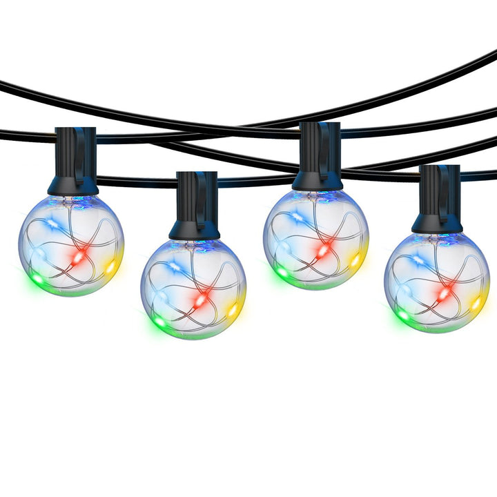 Lisslune | LED Outdoor String Lights 35 FT G40 Patio String Lights Linkable Dimmable Waterproof Decorative Lighting with Remote Control for Garden Wedding Party Decorations