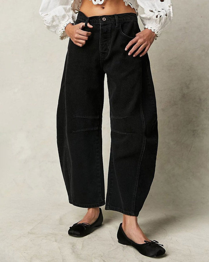Lisslune | Mid Rise Barrel Jeans for Women