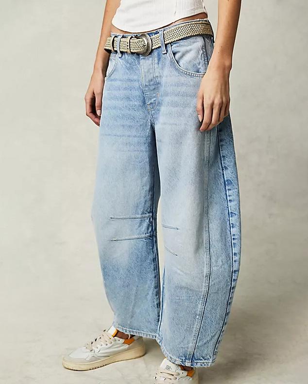 Lisslune | Mid Rise Barrel Jeans for Women