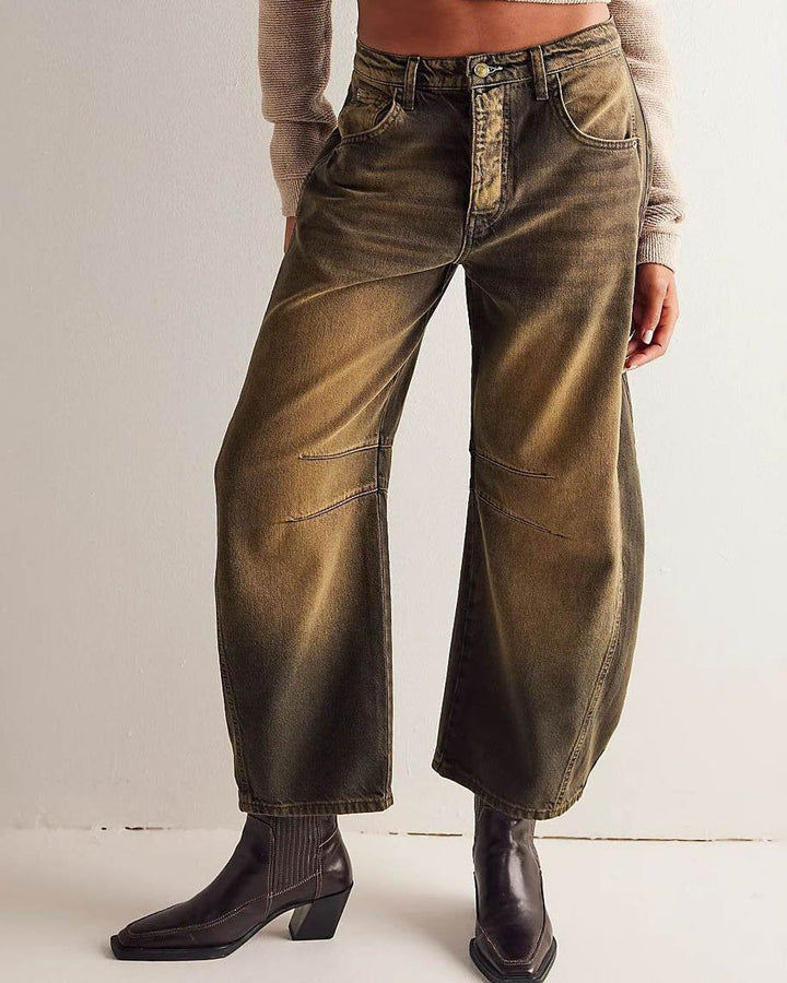 Lisslune | Mid Rise Barrel Jeans for Women