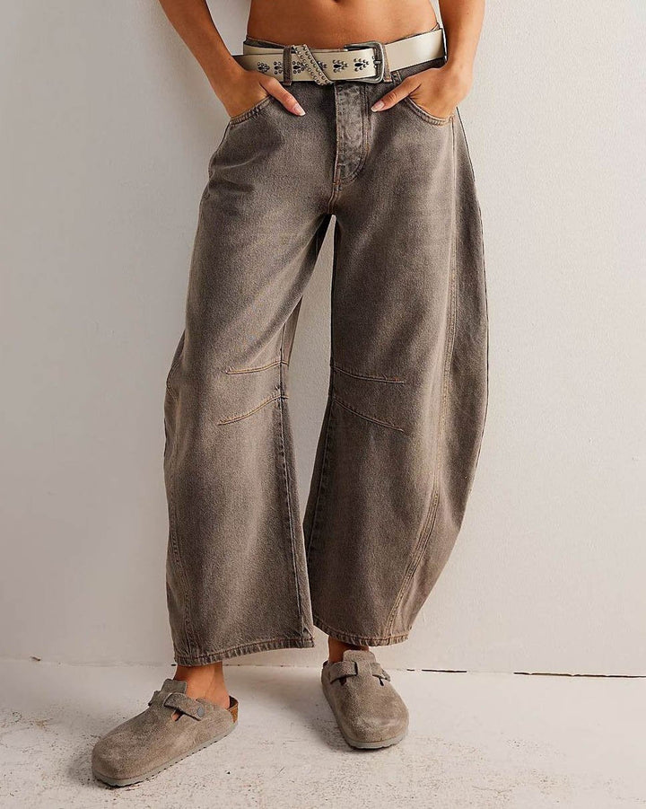 Lisslune | Mid Rise Barrel Jeans for Women