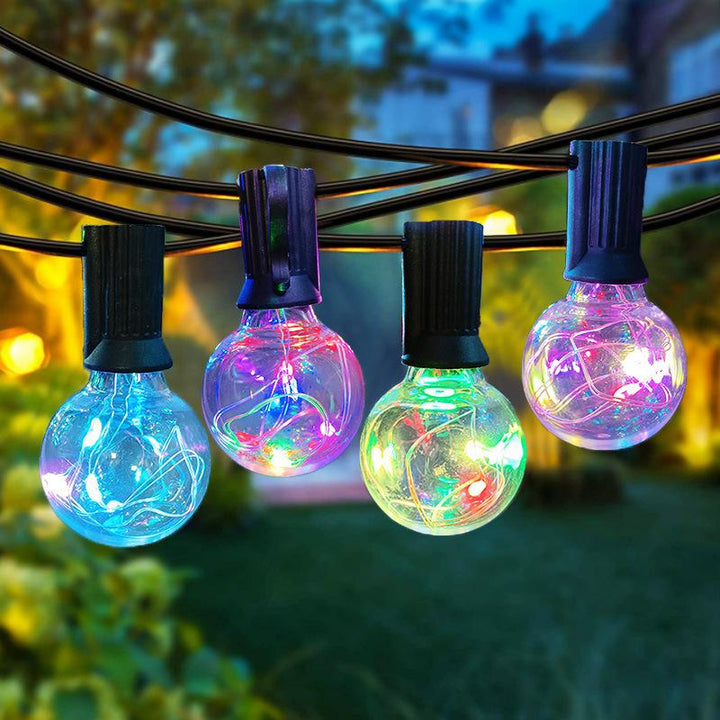 Lisslune | LED Outdoor String Lights 35 FT G40 Patio String Lights Linkable Dimmable Waterproof Decorative Lighting with Remote Control for Garden Wedding Party Decorations