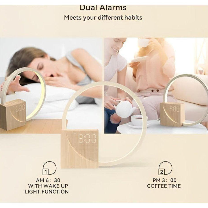 Lisslune | Smart Snooze – Sunrise Simulation Alarm Clock with Dimmable Touch Lamp & Soothing Sounds